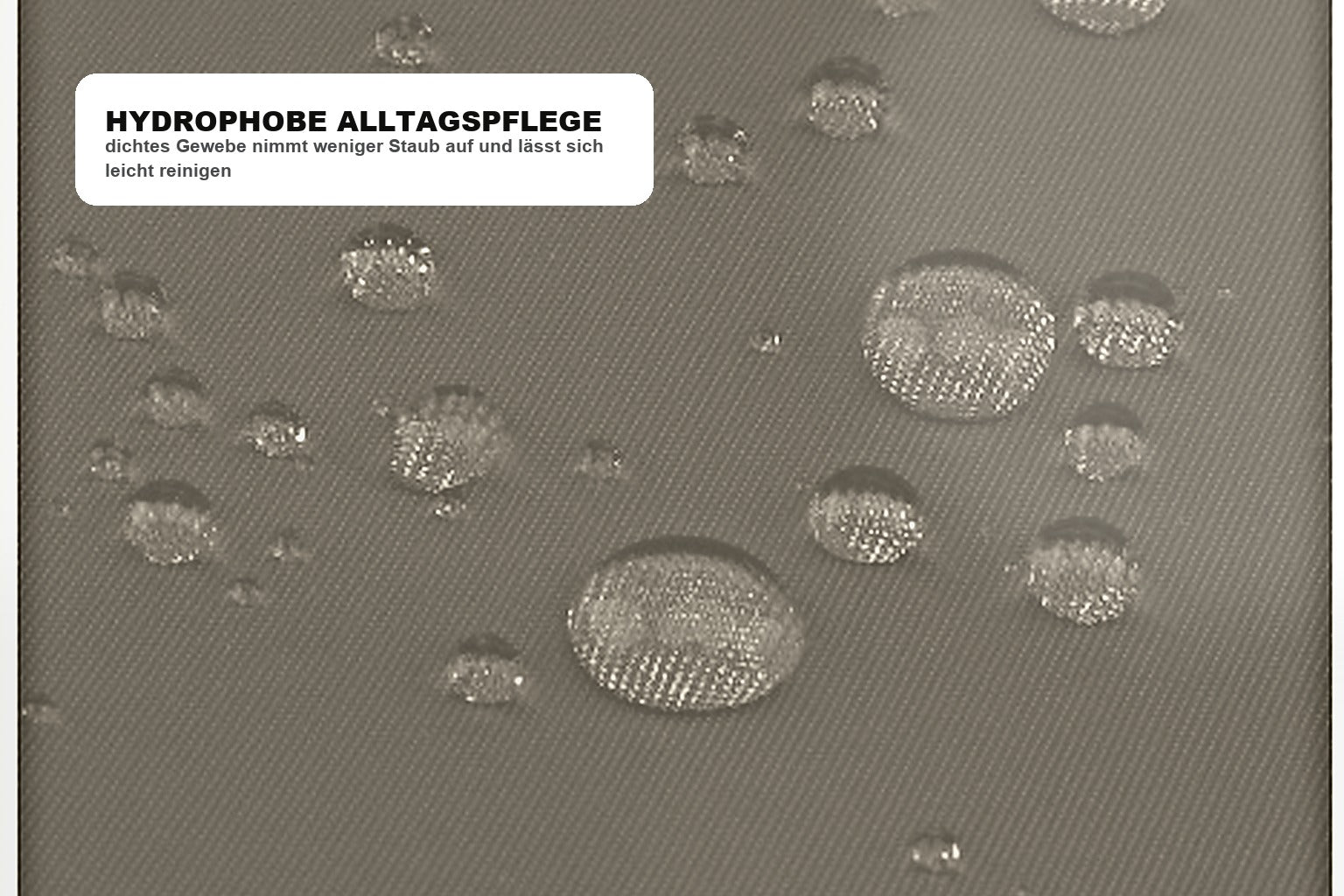 Wassertropfen werden vom dichten Desert Sand Gewebe abgewischt