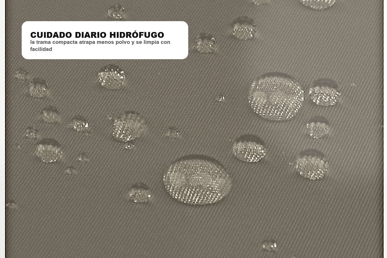 gotas de agua retirándose de la tela de alta densidad Desert Sand