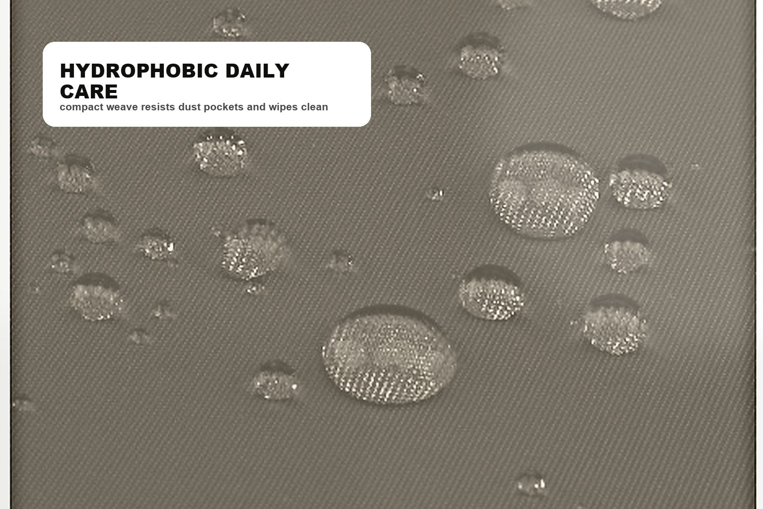 water droplets being wiped from the Desert Sand high-density cloth
