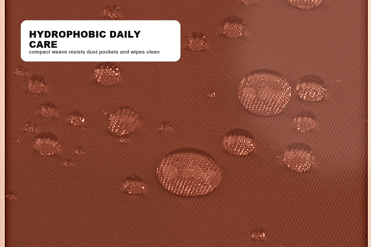 water droplets being wiped from the Desert Sand high-density cloth